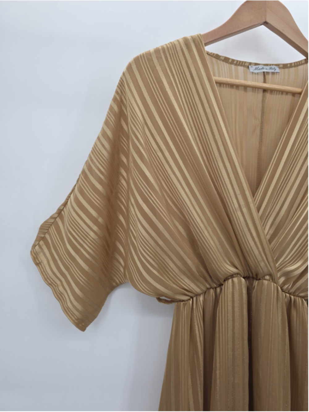 Made in Italy Striped Maxi Dress Boho Ruffle Tiered Romantic High Low S - Picture 5 of 15